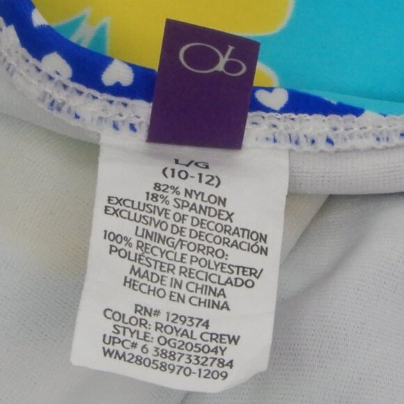 OP One Piece Swimsuit Butterflies Blue Yello White (SW 001) - Picture 4 of 7